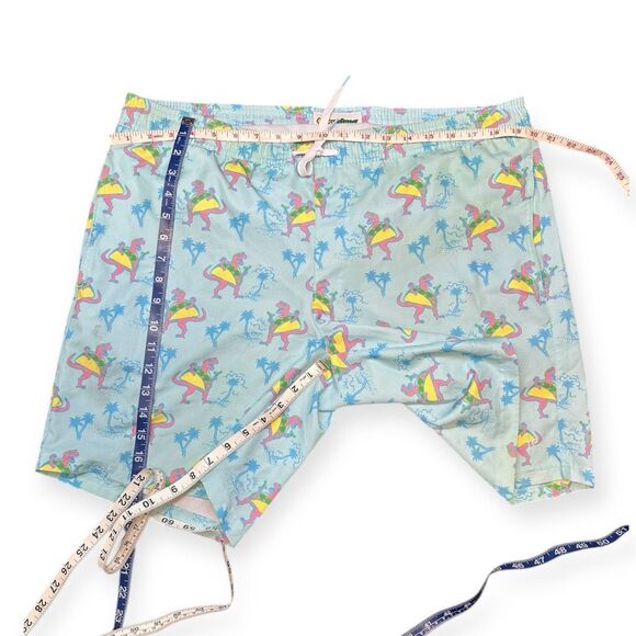TIPSY ELVES Men’s Blue Tacosaurus Stretch Swim Trunks Size Large - Picture 5 of 7